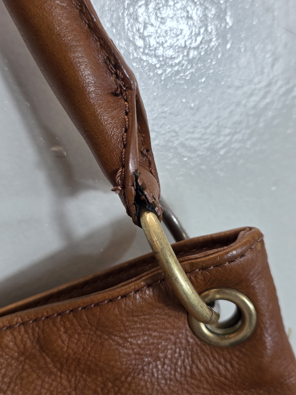 Tommy Hilfiger Cognac Brown Leather Hobo Bag - Picture 11 of 11